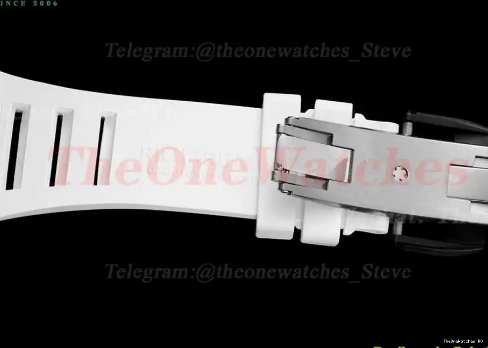 White RMUL2 On RM055 Rubber BBRF Dial NTPT Real Strap Skeleton White V2 0407